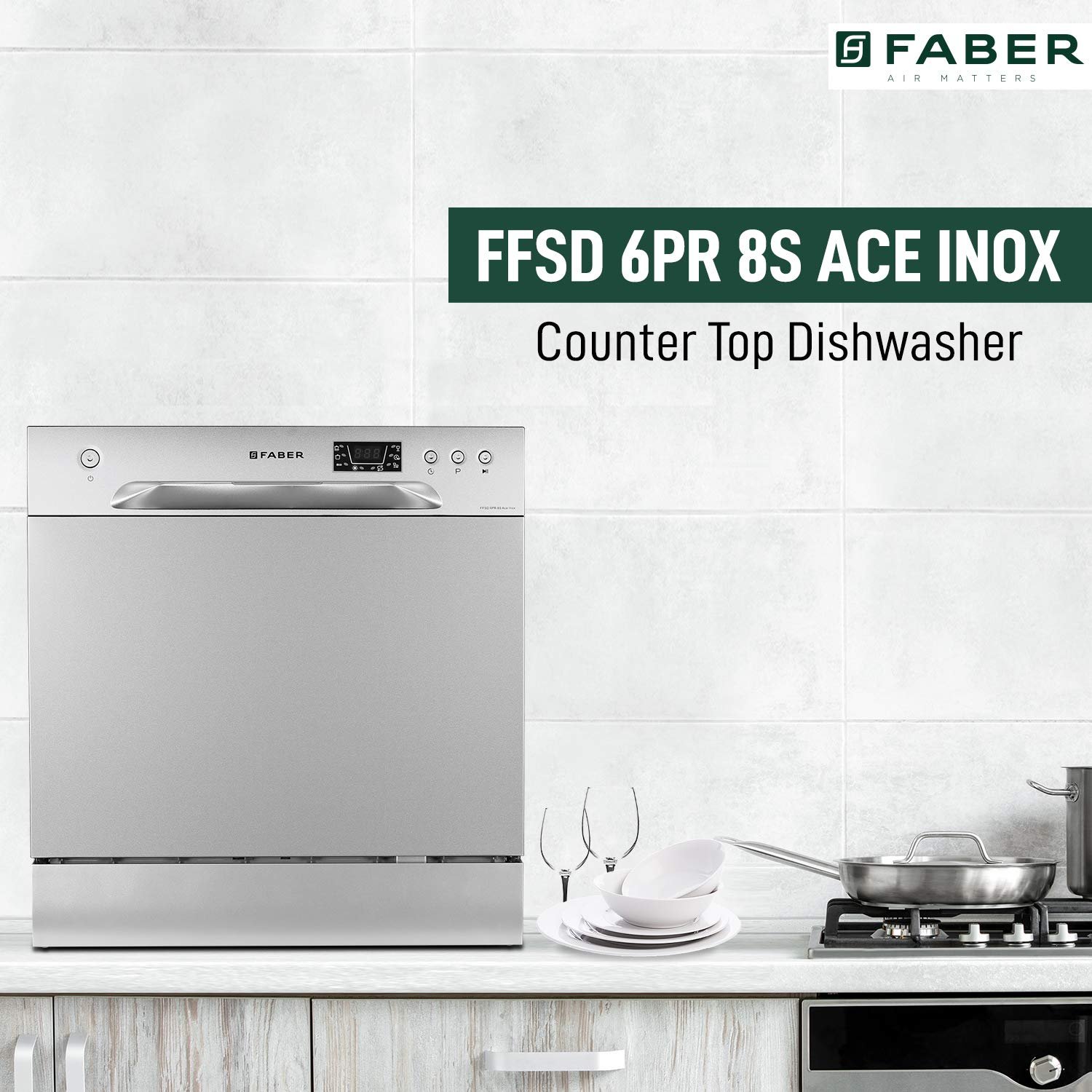 Faber 8 Place Settings Dishwasher (FFSD 6PR 8S Ace Inox, Inox)