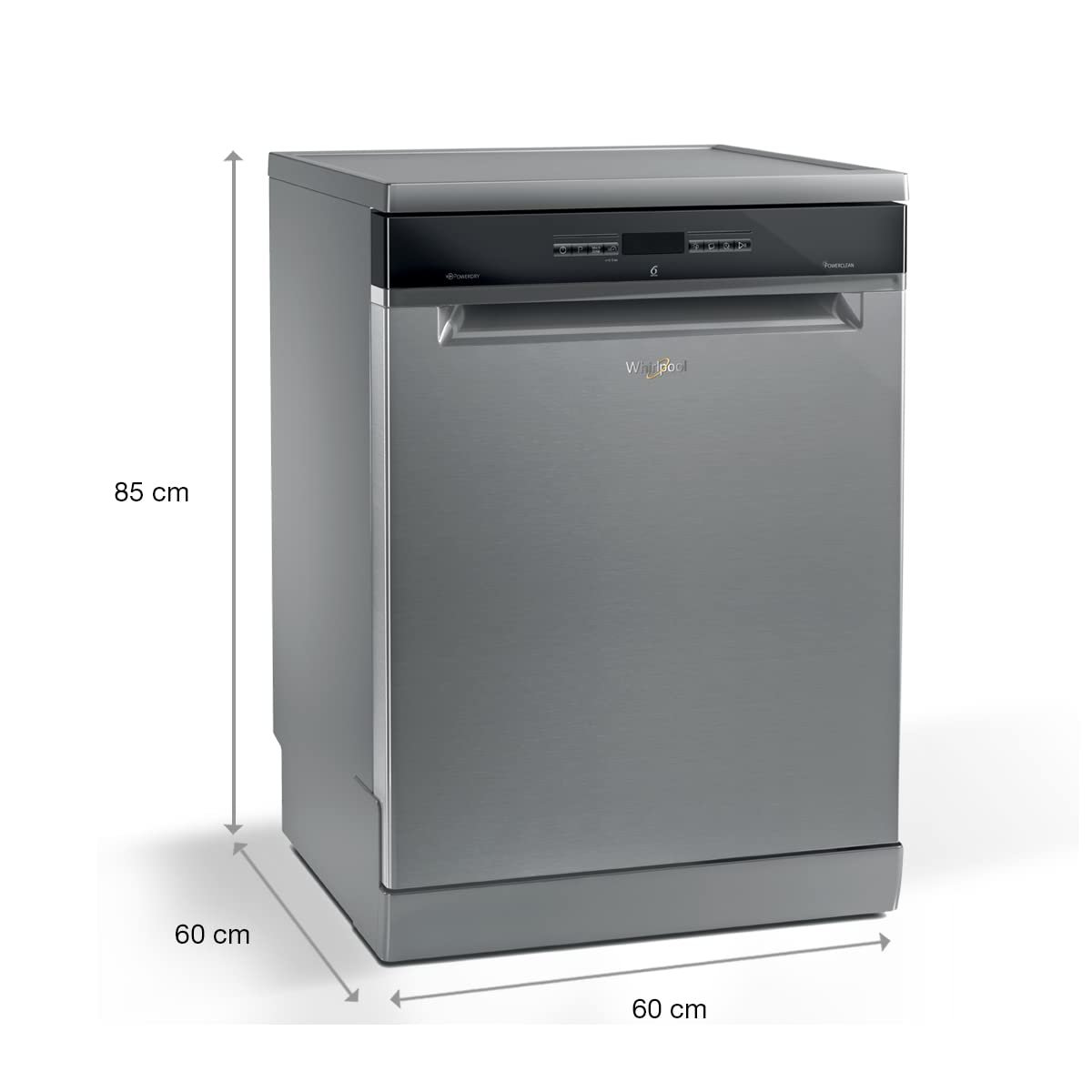 Whirlpool 14 Place Settings PowerClean Pro Technology Dishwasher (WFO3O33 DLX IN, Inox, 30% extra space, 11 wash Programs, Clean and Dry in 1hour)