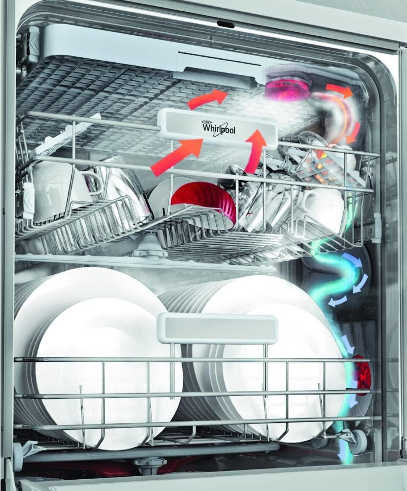 Whirlpool 14 Place Settings PowerClean Technology Dishwasher (WFC3C24 PF IN, White, 30% extra space, 8 wash Programs, Ultra Quiet Performance)